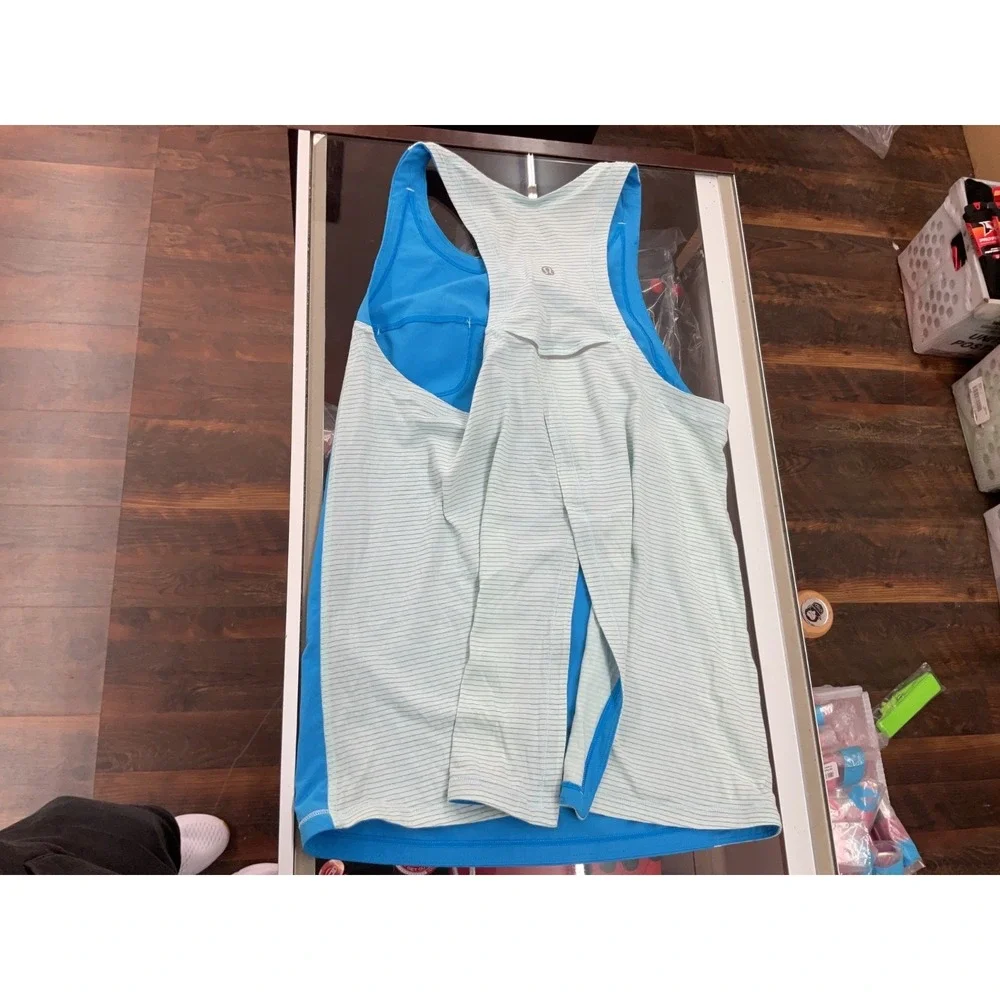 Lululemon Women's Athletic Tank Dress Blue Racerback Built-In Pocket‎